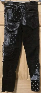 R Jordan Craig Size 12 Ross Represent Denim Kid's Jeans Pants Noir Girls Boys - Picture 1 of 9