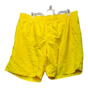 Free Country Swim Trunks Mens Large Yellow Mesh Liner Pockets Elastic Waist NWT - Picture 1 of 7