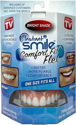 Instant Smile Comfort Fit Flex - Bright White - Upper Veneer Cosmetic Teeth - Image 1 of 4