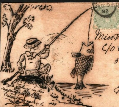 GB ANGLING Hand-Illustrated FISHING 1882 Cover Front Hamburg {samwells}T01b - Image 1 of 4