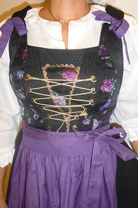 Luxus Dirndl Isola Braut Festtagsdirndl incl. Seiden Tuch Gr. 38 m Schleifchen - Bild 1 von 8