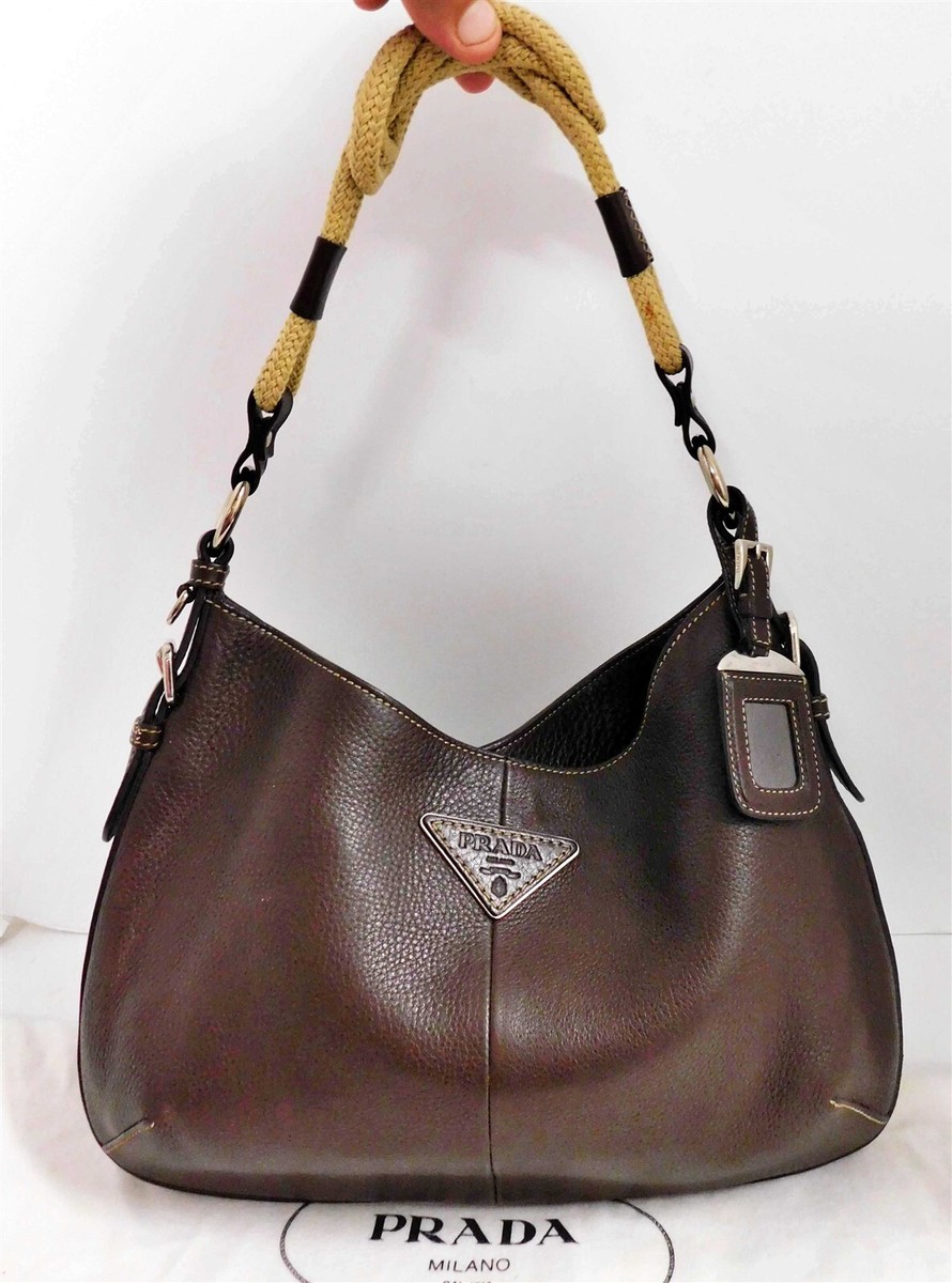 PRADA Brown Nylon Exterior Bags & Handbags for Women for PRADA Brown Nylon Exterior Bags & Handbags for Women for
