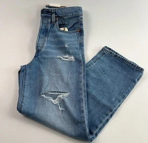 Levi's Premium Women Ribcage Straight Ankle Button Fly Jeans 25x31 Blue NWT - Picture 1 of 13