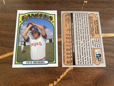 1972 Topps Baseball Pete Broberg Custom Card Texas Rangers B1-49