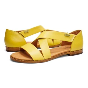 Women Pikolinos Algar Leather Sandals Slip-On Open Toe Flats - Size 41 EU 11 US - Picture 1 of 6