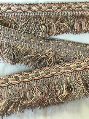 Lavender, Blushed Pink and Ivory CUT Fringe Trim BY THE YARD - Image 1 of 3