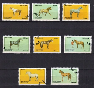 Asien Nagaland Pferde 8 Marken gestempelt / TE4687 - Bild 1 von 1