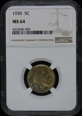 1930 Buffalo Nickel Type 2 5C NGC MS64 - Image 1 of 4