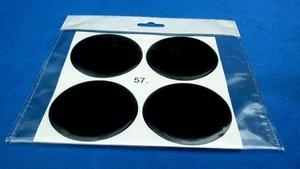 4x sticker silicone emblems for hub caps wheel cover 57 mm black 3D 1306 - Picture 1 of 2