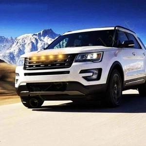 For Ford Explorer 2016-2019 Raptor Style Smoked Amber LED Front Grill Lights } - Bild 1 von 3