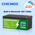 48V 100Ah LiFePO4 Lithium Battery 5120Wh Deep Cycle Built-in BMS For Golf Cart