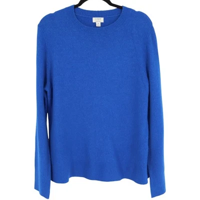 J. Crew Crewneck Extra Soft Yarn Sweater Womens Size M Royal Blue Wool Blend - Image 1 of 4