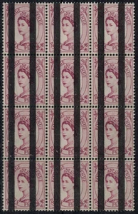 G B, P.O. TRAINING SCHOOL, QEII, MULTIPLE CROWNS, 6d BLOCK (12), MINT NO GUM. - Picture 1 of 1