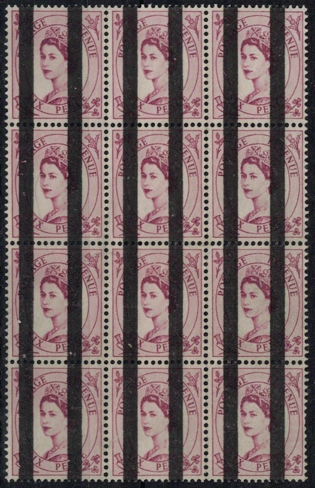 G B, P.O. TRAINING SCHOOL, QEII, MULTIPLE CROWNS, 6d BLOCK (12), MINT NO GUM. - Image 1 of 1