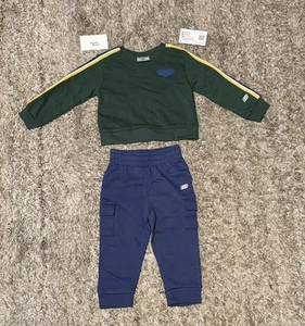 Conjunto de ropa unisex Skechers talla 2T verde azul amarillo blanco suéter pantalones deportivos - Imagen 1 de 8