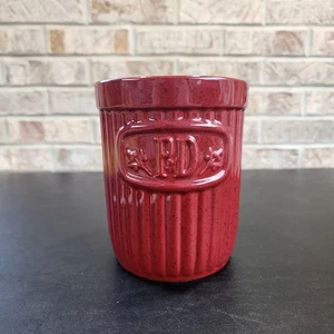 Paula Deen Dark Red Burgundy Speckled Utensil Jar Holder Pottery Stoneware - Picture 1 of 10