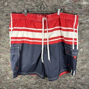 Op Badehose Herren 3XL rot dunkelblau Boardshorts Kordelzug Netz gefüttert Tasche - Bild 1 von 10