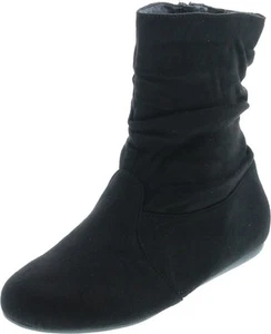 Women's Fashion Selena-03 Calf Flat Heel Side Zipper Slouch Ankle Boots - Picture 1 of 8