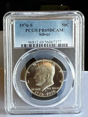 1976 S Silver Kennedy Half Dollar PCGS PR69 DCAM - Image 1 of 4