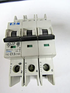 ✌️NEW EATON CUTLER-HAMMER FAZ-C1,5/3-NA MINIATURE CIRCUIT BREAKER 3 POLE 15 AMP - Picture 1 of 5