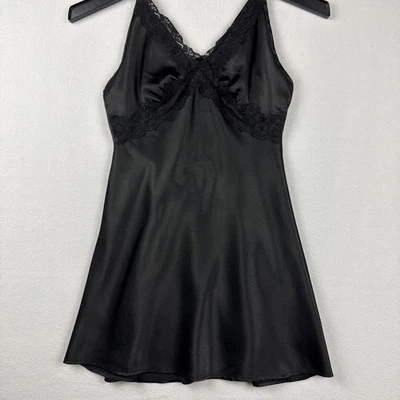 Vestido sin Mangas Sincerely Jules Mujer Íntimo Talla XS Satinado Encaje Negro Grunge Gótico Foto 1 de 4