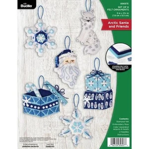Bucilla Filz Ornamente Applikation 6er Set - Arctic Santa & Friends 89697E - Bild 1 von 5