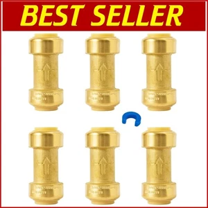 High-Pressure Lead-Free Brass Check Valve - Easy Push-Fit Installation Pack of 6 - Picture 1 of 10