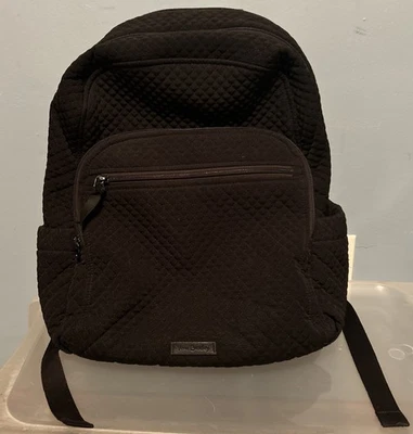 Vera Bradley CLASSIC BLACK XL Campus Backpack - MICROFIBER - School College Bag - Image 1 of 4