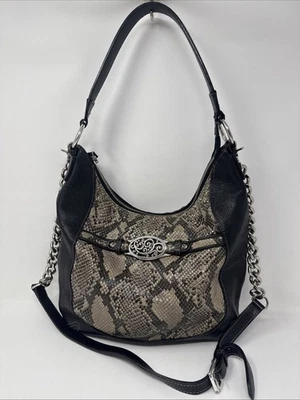Bolso de Mano Brighton Cuero Negro e Imitación Piel de Serpiente Asa Superior Piel de Serpiente E962614 Foto 1 de 4