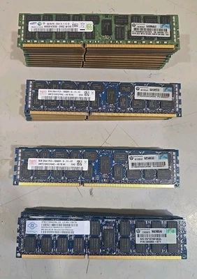 LOT OF 36 MIX AND MATCH BRANDS: 8GB 2Rx4 PC3-10600R Server Ram - Image 1 of 4