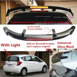 W/ Light Universal For 2014-2019 Nissan Versa Note Rear Window Roof Spoiler Wing - Picture 1 of 17