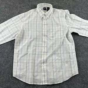 Dockers Mens L White Striped Collar Button Up Long Sleeve Casual Shirt Pocket - Picture 1 of 11