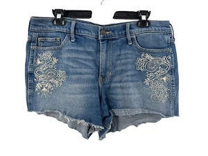 Hollister Women's High Rise Embroidered Festival Western Cut-Off Shorts Size 32 - Picture 1 of 5