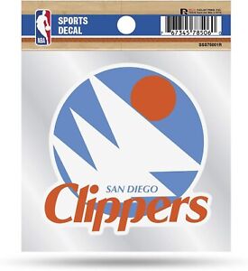 Los Angeles Clippers 4x4 Inch Die Cut Decal Sticker, Retro Logo, Clear Backing
