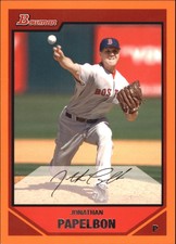 2007 Bowman Orange Boston Red Sox Baseball Card #6 Jonathan Papelbon /250