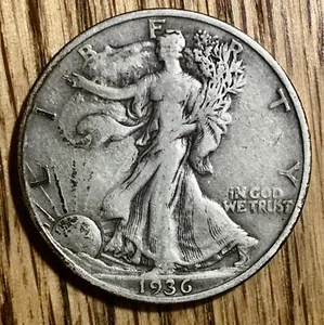 1936 P - Philadelphia Mint Walking Liberty Silver Half Dollar USA - Picture 1 of 10