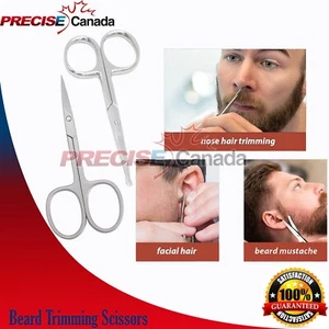 Set Of 2 Curved and Rounded Facial Hair Scissors for Men - Mustache, Nose Hair - Picture 1 of 3