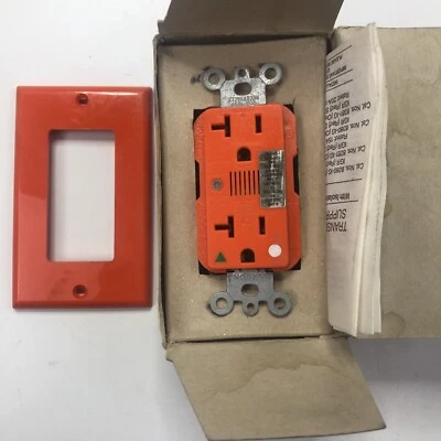 Leviton  8380-IGO  ISOLATED Ground Hospital Surge Orange Outlet ALARM 20A NEW - Image 1 of 3