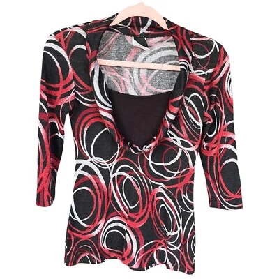 Top con cuello capucha envolvente para mujer talla S abstracto ecléctico maximalista artístico años 90 audaz Foto 1 de 4