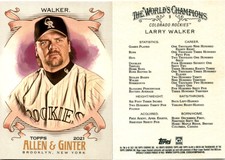 Larry Walker 2021 Topps Allen & Ginter Baseball Card 9  Colorado Rockies