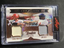 2021 Leaf Art of Sport Carlton Fisk / Jim Rice DUAL GU JERSEY 21/25 HOF RED SOX