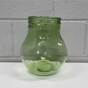 VINTAGE ORIGINAL RETRO Green Glass Pot Bowl Demijohn Terrarium Cafe Art - Picture 1 of 5