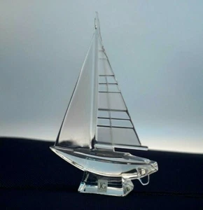 Vintage Crystal Yacht Desk Ornament Figurine JG Durand - Picture 1 of 11