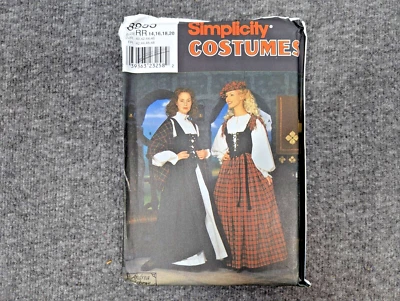 Simplicity 8855 Pattern Scottish Lass Tartan Dress Gown 14 16 18 20 RR Halloween - Image 1 of 3