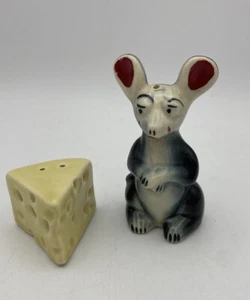 Vintage Keramik Salz und Pfefferstreuer 1940-50er Jahre Maus & Käse - Bild 1 von 4