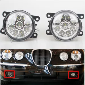 Pair LED Fog Light Front Bumper Lamp For Jaguar X-Type S-Type XK XJ XK8 XKR X350 - Picture 1 of 10