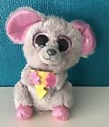 Ty Beanie Boo Squeaker The Grey Mouse - Pink Glitter Eyes Soft Toy Plush Cute Uk