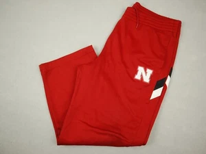 Nebraska Cornhuskers Pants Men 58 Red Adidas Embroidered Pockets Sweatpants NCAA - Picture 1 of 8