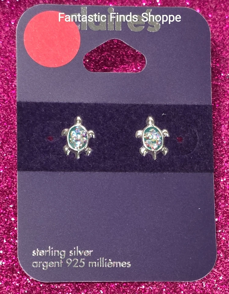 Sterling Silver CZ Turtle Stud Earrings - Image 1 of 1