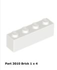 Lot Of 20 New Lego Brick 1x4 White Bricks Building Parts Pn # 3010